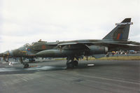 XZ399 @ EGQL - Jaguar GR.1A of 6 Squadron based at RAF Coltishall on display at the 1994 RAF Leuchars Airshow. - by Peter Nicholson