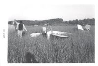 N4622S - Ben Greene (left) finds a wheat field during the 1963 Soaring Championships at Harris Hill in  Elmira, NY. - by david robison