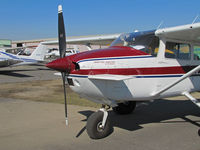 N97AV @ KTLR - Forward fuselage of highly modified 1979 Cessna 182Q with bush operations big wheels, canards on forward fuselage and 260HP Fuel injection by Peterson on nose @ Tulare, CA - by Steve Nation