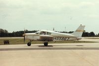 N55867 @ OKK - A vintage picture from 1990 showing the tip of the VOR in back of the Cherokee.