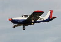 G-AZWS @ EGFH - Piper Cherokee Arrow on finals to Runway 28. - by Roger Winser