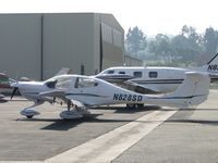 N828SD @ POC - Parked at Howard Aviaiton - by Helicopterfriend