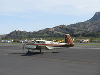 N6707N @ SZP - 1968 Mooney M20C RANGER, Lycoming O&VO-360 180 Hp, taxi off the active - by Doug Robertson