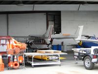 N2457S @ CCB - Parked in Foothill Sales & Service hanger - by Helicopterfriend