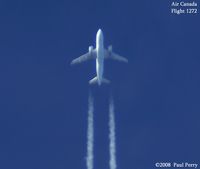 UNKNOWN @ NONE - An Air Canada A319 headed south over North Carolina