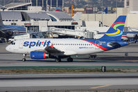 N504NK @ LAX - Spirit Airlines N504NK (FLT NKS561) about to cross RWY 25R after arrival on RWY 25L from Las Vegas McCarran Intl (KLAS). - by Dean Heald
