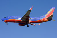 N465WN @ LAS - Southwest Airlines N465WN (FLT SWA3774) from Amarillo Int'l (KAMA) on short final to RWY 25R.