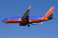 N790SW @ LAS - Southwest Airlines N790SW (FLT SWA276) from Spokane Int'l (KGEG) on short final to RWY 25R.