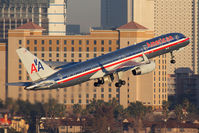 N682AA @ LAS - American Airlines N682AA (FLT AAL258) climbing out from RWY 1R enroute to John F Kennedy Int'l (KJFK) in nice morning light. - by Dean Heald