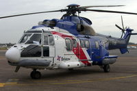 G-PUMI @ EGMC - In Bristow Helicopters livery on stand after diverting to airport. - by Alan Pratt