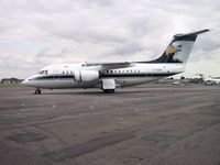 G-CBXY @ EGMC - The former Queen's Flight BAe 146-100 G-CBXY (msn E1124) after being prepared for delivery to its Indonesian buyer sits on the main apron - by Alan Pratt