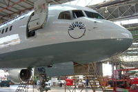 TC-SNC @ EGMC - in Air Livery hangar receiving its new Sun Express livery - by Alan Pratt