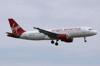N633VA @ DFW - Virgin America Landing at DFW Airport.