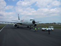 G-HLAA @ EGMC - Positioning tug for tow to hangar. - by Alan Pratt