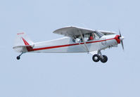 N619GB @ KDAN - 1966 Piper PA-18-150 departing  Danville Va. - by Richard T Davis