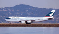 B-HUG @ SFO - Waiting for takeoff at San Francisco. - by Bill Larkins