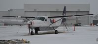 N874FE @ CLE - N874FE seen tied down near the FedEx Cargo Facility.