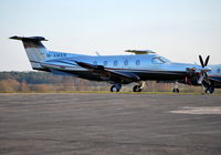 M-AMAN @ EGTF - Pilatus PC-12/47E in the late afternoon sun at Fairoaks. - by moxy