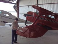 N700N @ KJWY - Previous owner, John Hart Thompson petting his prize, Firebird - by Bill Garber