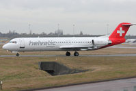 HB-JVC @ EGBB - Helvetic's 1994 Fokker 100 (F-28-0100), c/n: 11501 - by Terry Fletcher