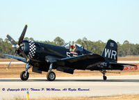 N179PT @ KNPA - A/C BuNo 122179, displaying the markings of VMF-312, The Black Sheep, taxiing in after performing a flight demo at NAS Pensacola.
