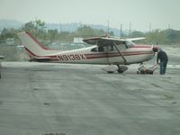 N9138X @ CCB - Having just landed and shut down, ship is being put back into her hanger - by Helicopterfriend