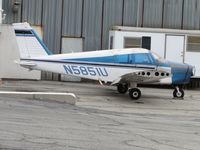 N5851U @ CCB - Pieces missing while parked by Foothill Sales & Service hanger - by Helicopterfriend