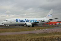 YR-BAN @ EGGW - Blue Air Boeing 737-4Q8, c/n: 26306 (ex 4L-TGT)
in service at Luton - by Terry Fletcher