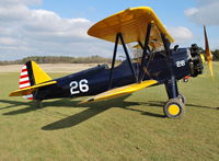 G-BAVO @ EGHP - Boeing A75N1 Stearman at Popham. Ex 4X-AIH - by moxy
