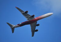 A6-EHJ @ EGLL - Etihad Airbus A340-642X promoting the 2012 Abu Dhabi Formula 1 Grand Prix, over Runnymede after departing London Heathrow. - by moxy