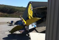 N41017 @ L18 - A private pilot from Oceanside remained in critical condition Monday following a weekend crash that wrecked his light plane at Fallbrook Airpark, authorities reported. James Stowe, 45, had just taken off in his 1969 Bowers Fly Baby 1-A when it went down. - by Rev. E.D. Shuke