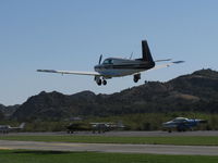 N90JM @ SZP - 1965 Mooney M20E SUPER 21, Lycoming IO-360-A1A 200 Hp with Bendix fuel injection, Positive Control, altitude power boost bypasses engine air filter, landing Rwy 04 - by Doug Robertson