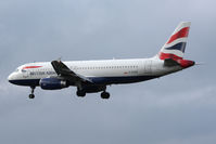 G-EUUG @ EGNT - Airbus A320-232 on approach to Runway 25 at Newcastle Airport, March 2012. - by Malcolm Clarke