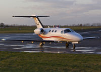 EC-LJC @ EGSH - Departing SaxonAir in the setting sun.