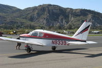 N9339J @ SZP - 1966 Piper PA-28-180 CHEROKEE, Lycoming O&VO-360 180 Hp, spotting aircraft - by Doug Robertson
