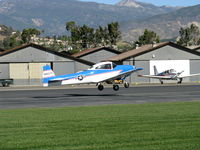 N8667H @ SZP - 1947 North American NAVION, Continental IO-520 285 Hp upgrade, Young Eagles Flight, landing Rwy 04 - by Doug Robertson