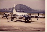 PP-VJU @ SDU - Varig Lockheed Electra at Santos Dumont(Rio),Brasil,Mar.1980 - by metricbolt