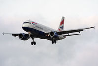G-EUUG @ EGNT - Airbus A320-232 on approach to Runway 25 at Newcastle Airport, March 2012. - by Malcolm Clarke