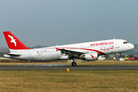 SU-AAB @ LOWL - Air Arabia Egypt Airbus A320-214 landing in LOWL/LNZ on RWY08