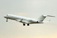 M-GBAL @ EGGW - 2006 Bombardier BD-700-1A10, c/n: 9210 departing Luton - by Terry Fletcher