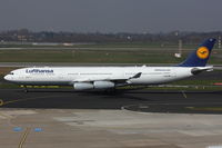 D-AIGO @ EDDL - Lufthansa, Airbus A340-313X, CN: 0233, Aircraft Name: Offenbach - by Air-Micha