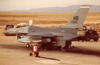 80-0543 @ ZAZ - 543 was one of the first F-16's assigned to USAF in Europe. Here she is tied down on the trim pad for an engine run. This a/c was assigned to the 50th Tac Ftr Wg/313th Tac Ftr Sqdn, Hahn AB, Germany. Crew Chief SSgt Dennis Wall - by Ironramper