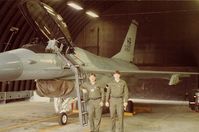 80-0607 @ HHN - Crew Chief Sgt. Phil Wing (left) and Assistant Crew Chief A1C. Pat Finley (right). 50th Tac Ftr Wg/10th Tac Ftr Sqdn. - by Ironramper