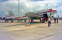 K-681 @ EKCH - K-681 painted in Danish AL c/s OY-DDA as false reg.SAS 40 th anniversary Copenhagen Kastrup 16.8.86 - by leo larsen