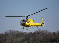 YU-HES @ EGLD - Aerospatiale Gazelle arriving at Denham - by moxy