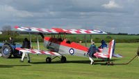 G-ANKT @ EGTH - 4. DH82A Tiger Moth returning to the hangers at an unusualy cold, blustery Shuttleworth Spring Air Display