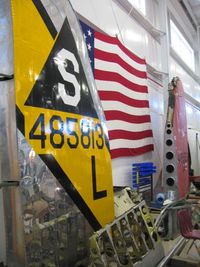 44-85813 @ I74 - Reconstructed vertical stabilizer along with some original parts from 44-85505. - by Bob Simmermon