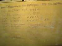 N105CA @ I74 - This panel of names and service numbers was discovered on an interior skin. - by Bob Simmermon