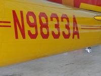 N9833A @ CNO - Notice camera just behind and below the A, being protected from the ground by the tail wheel - by Helicopterfriend