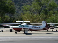 N4786H @ SZP - 1979 Mooney M20J 201, Lycoming IO-360 A&C 200 Hp, stunning refinish, taxi to hangar after refueling - by Doug Robertson